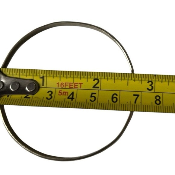 Vintage Sterling Silver Hand Stamped Bangle Bracelet Hecho en Mexico - Picture 4 of 4